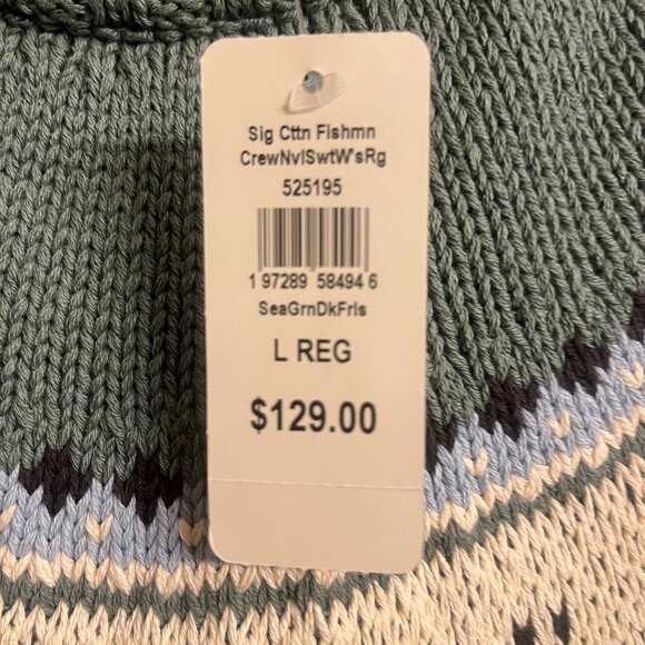 LLBean Fisherman Sweater, Crewneck Novelty Large - Picture 2 of 4